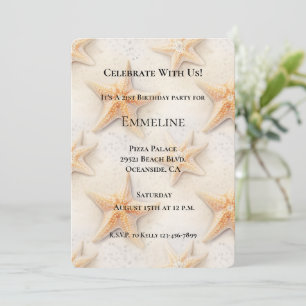 Invitation Ocean Starfish Beach Anniversaire