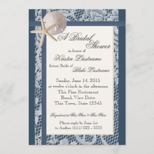 Invitation Océan thème Marine Wedding shower bleu