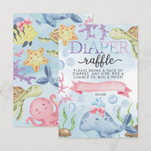 Invitation Ocean Under the Sea Diaper Raffle Card Insérer Gir