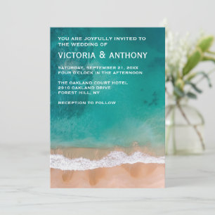 Invitation Ocean Wave, Mariage plage