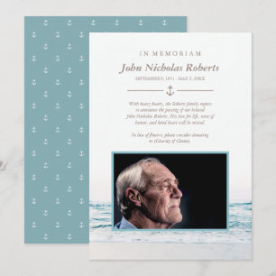 Invitation Ocean Waves Nautical In Memoriam Photo