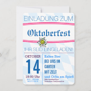 Invitation Octoberfest minimaliste