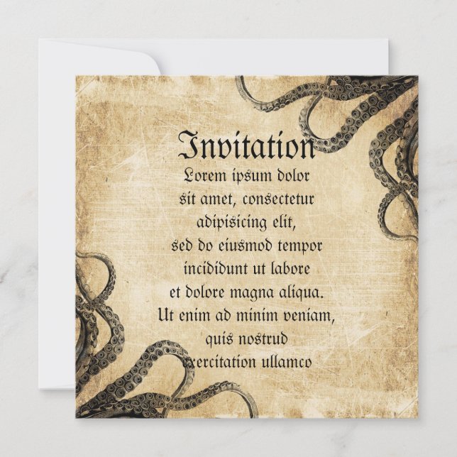Invitation Octopus Vintage (Devant)