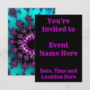 Invitation OEil turquoise et noir