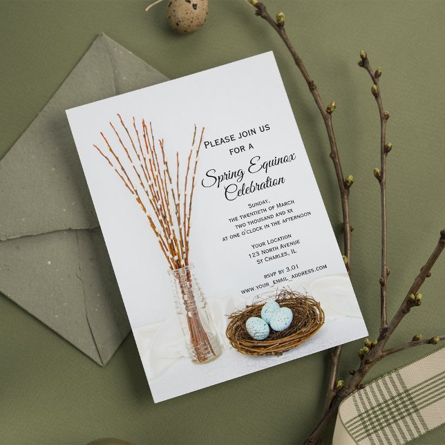 Invitation OEufs de nid d'oiseaux rustiques Célébration de l' (Créateur téléchargé)