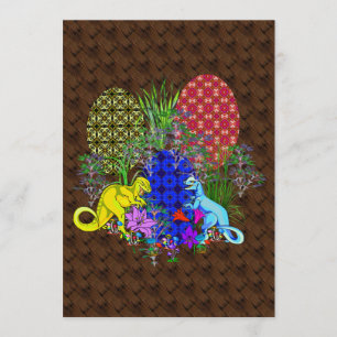 Invitation Oeufs de pâques de dinosaure