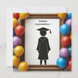 Invitation Œuvre d'art de fin d'études avec ballons