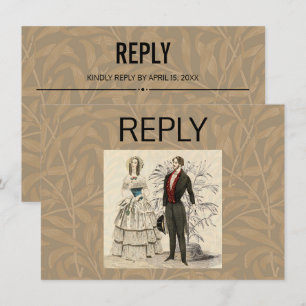 Invitation Œuvre d'art de mariage victorien vintage 1844