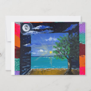 Invitation Œuvre d'art faite main - Jour et Nuit