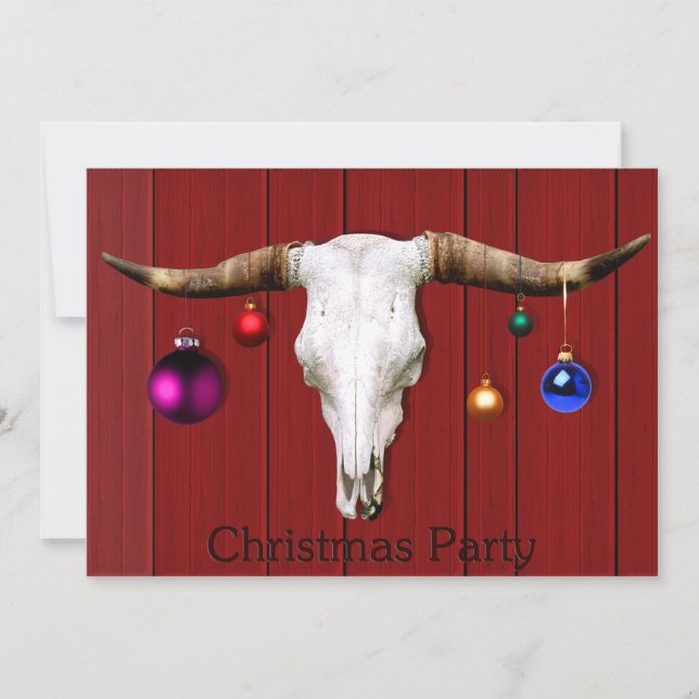Invitation Oeuvres de Noël de Crâne de vache Fête de Noël de  (Devant)