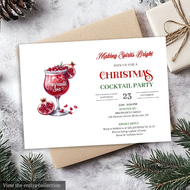 Invitation Office style printable festive cocktails party  (Office style printable festive cocktails party invitation

)