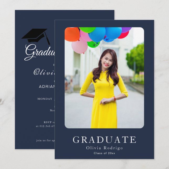 Invitation officiel de la fête de graduation | Élé (Devant / Derrière)