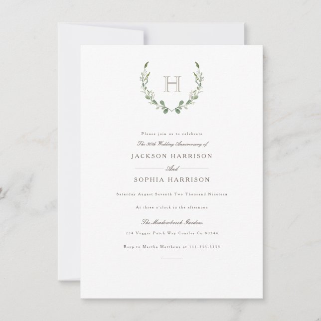 Invitation officiel et rustique de verdure (Devant)