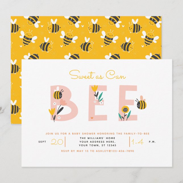 Invitation Offre de Baby shower de soumission (Devant / Derrière)