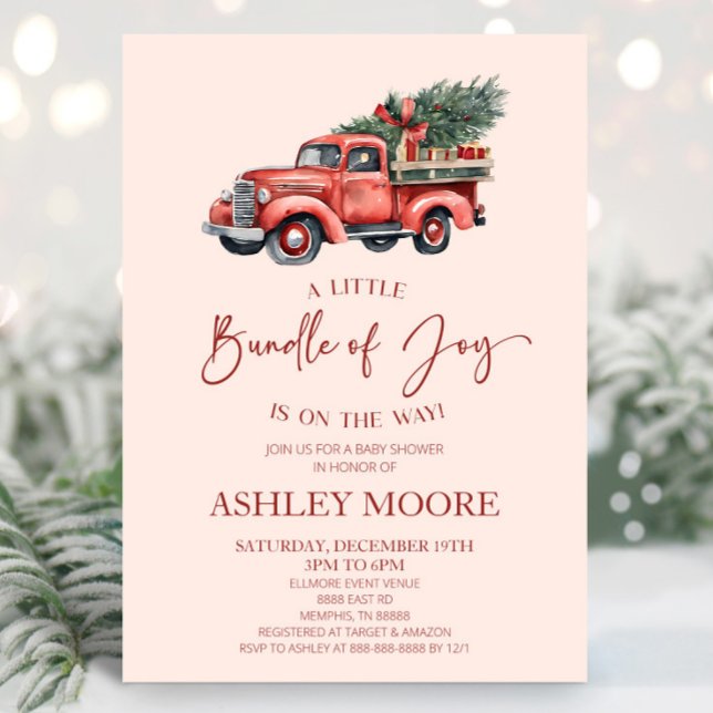 Invitation Offre de Noël de la joie Baby shower de Noël (Créateur téléchargé)