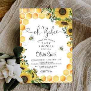 Invitation Oh BaBee Bee Baby shower neutre