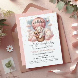 Invitation Oh Baby Aventure Chiot en Montgolfière
