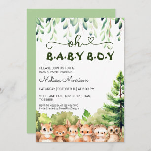 Invitation Oh Baby Boy Woodland Douche