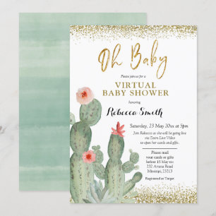 Invitation Oh Baby Cactus Baby shower virtuel