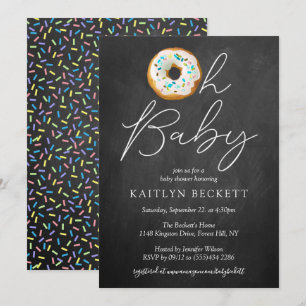 Invitation Oh Baby Donut Saupoudrer Baby shower
