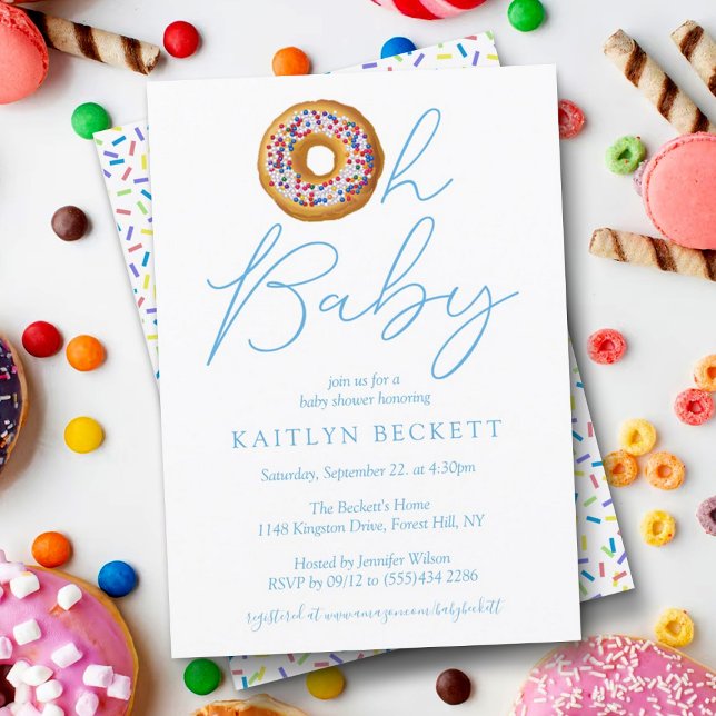 Invitation Oh Baby Donut Saupoudrer les garçons Baby shower I (Créateur téléchargé)