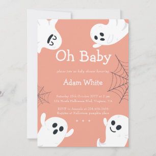 Invitation Oh Baby Éffrayant Fantôme Halloween Baby shower d'