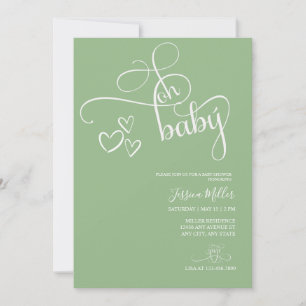 Invitation Oh Baby   Fête Bébé Photo Genre Neutre