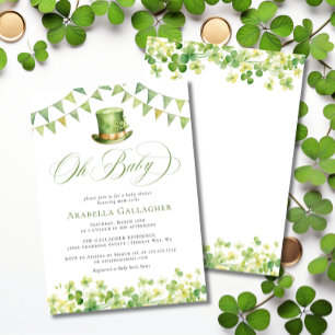 Invitation Oh Baby Fête de la Saint-Patrick Bébé Vert