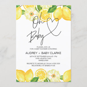 Invitation Oh Baby Genre Baby shower Neutre Été Citron