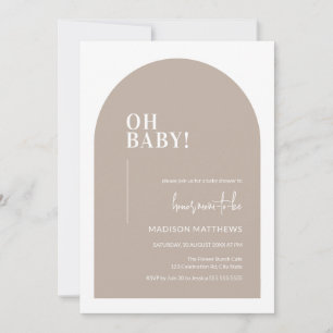 Invitation Oh Baby Genre Neutre Minimal Baby shower Arc