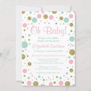 Invitation Oh Baby Girl, Baby shower Invitation, Faux Parties