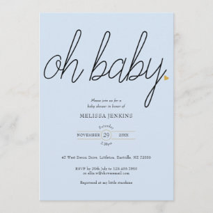 Invitation Oh Baby Gold Love Baby shower de coeur / Sprinkel