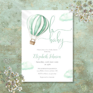 Invitation Oh Baby Hot Air Balloon Baby shower neutre