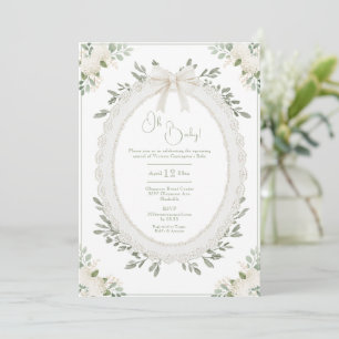 Invitation Oh Baby Hydrangea Vintage Baby Shower