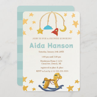 Invitation Oh Baby Jouets Vintages Genre Baby shower neutre