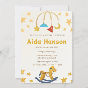 Invitation Oh Baby Jouets Vintages Genre Baby shower neutre
