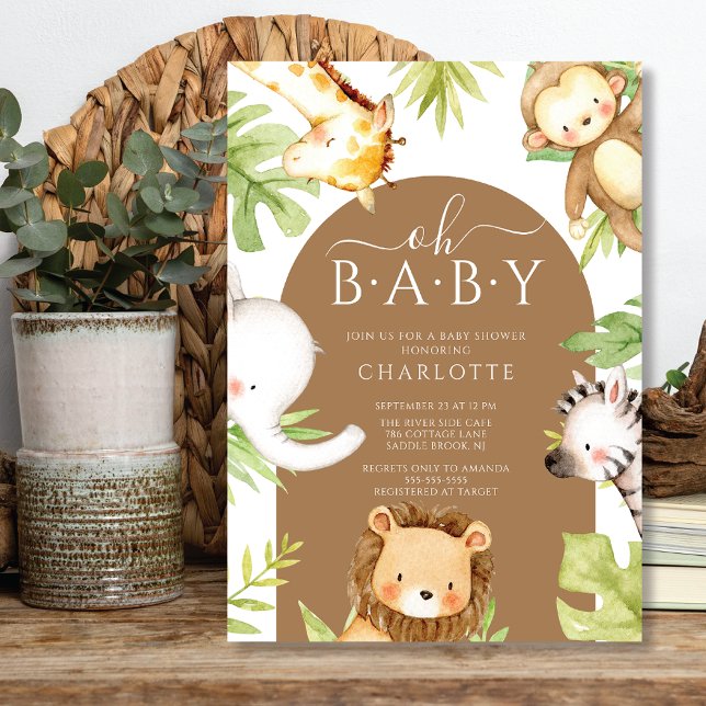 Invitation Oh Baby Jungle Baby shower (Créateur téléchargé)