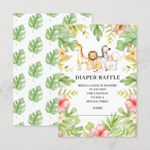Invitation Oh Baby Jungle Baby shower Déchets Raffle