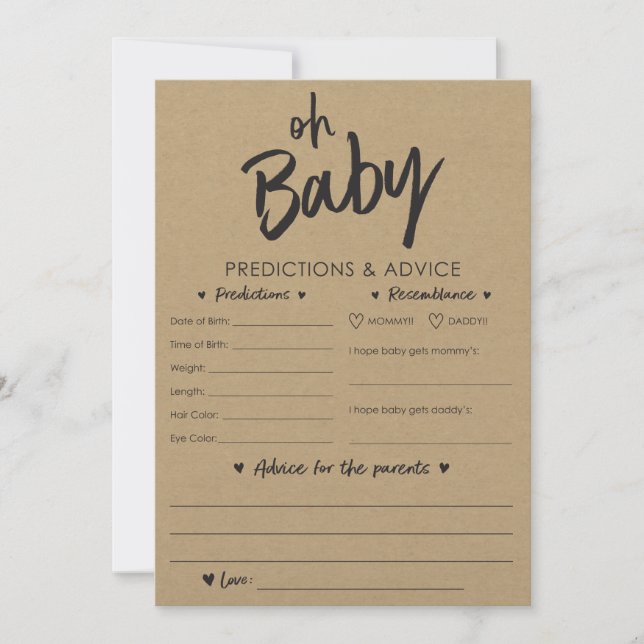 Invitation Oh Baby Kraft - Prédictions et conseils (Devant)