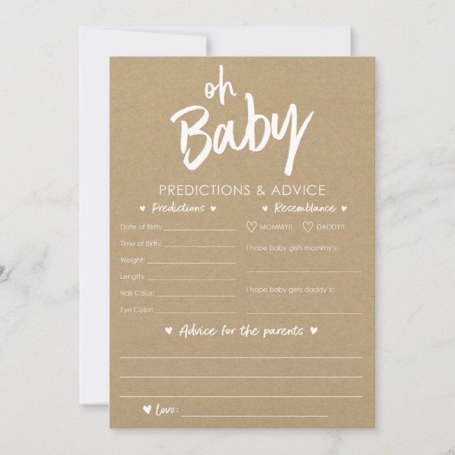 Invitation Oh Baby Kraft - Prédictions et conseils (Devant)