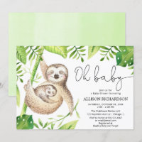 Oh Baby mignon paresseux baby shower de verdure tr
