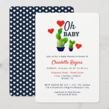 Oh Baby mignonne Succulent Cactus Baby shower Plan
