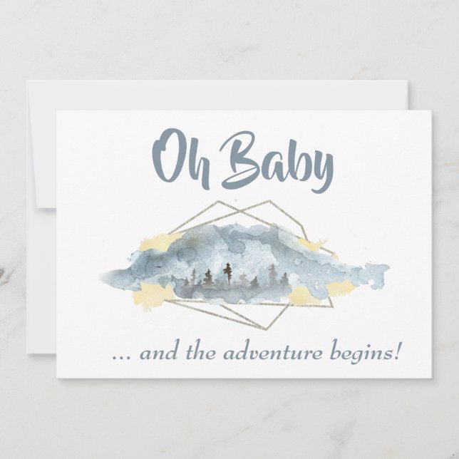 Invitation *~* OH BABY Mountain Paysage aquarelle (Devant)