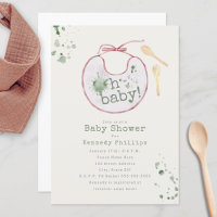 Oh Baby Pink Bib Vert Babyfood Girl Baby shower
