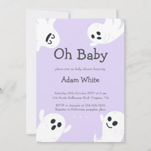 Invitation Oh Baby Purple Éffrayant Fantôme Halloween Baby sh