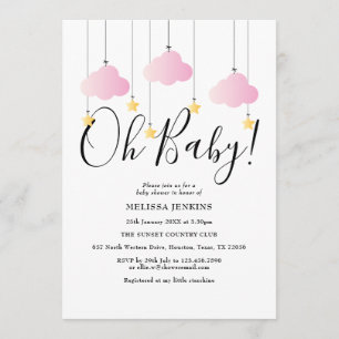 Invitation Oh Baby rose Twinkle Baby shower Twinkle Sprinkle