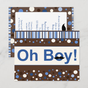Invitation Oh baby shower de moustache