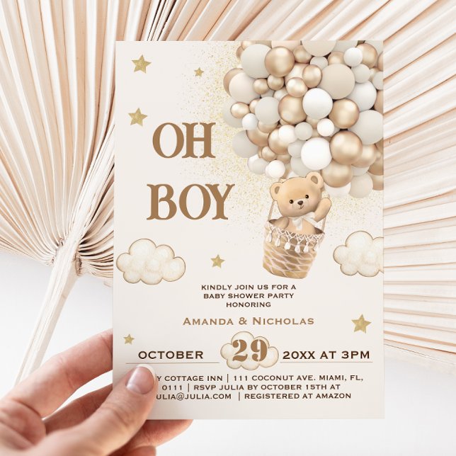 Invitation Oh baby shower garçon (Créateur téléchargé)