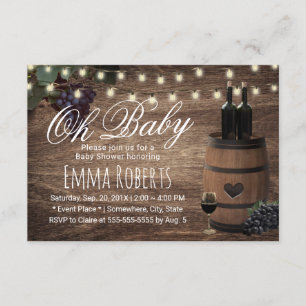 Invitation Oh Baby shower Russe Vin Barrel Pays