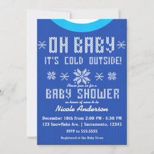 Invitation OH BABY Sweater en tricot pour Baby Shower d'hiver
